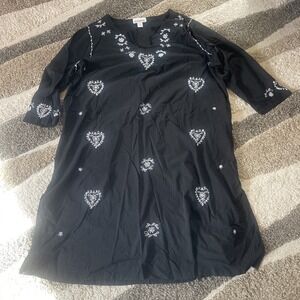 Vtg Silhouettes Maxi Dress Women's Plus Size 4X Cotton Hearts Sequins